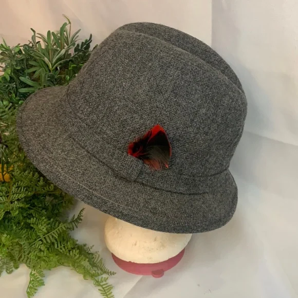 Vintage KANGOL DESIGN English Vagabond Fedora wool hat size Medium - Picture 3 of 17